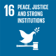 Sustainable Development icon: peace, justice and strong institutions Sustainable Development icon: peace, justice and strong institutions
