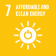 Sustainable Development icon: affordable and clean energy Sustainable Development icon: affordable and clean energy
