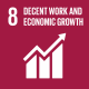Sustainable Development icon: decent work and economic growth