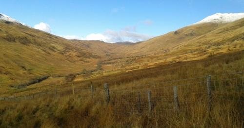 The view when looking up Glen nam Mean