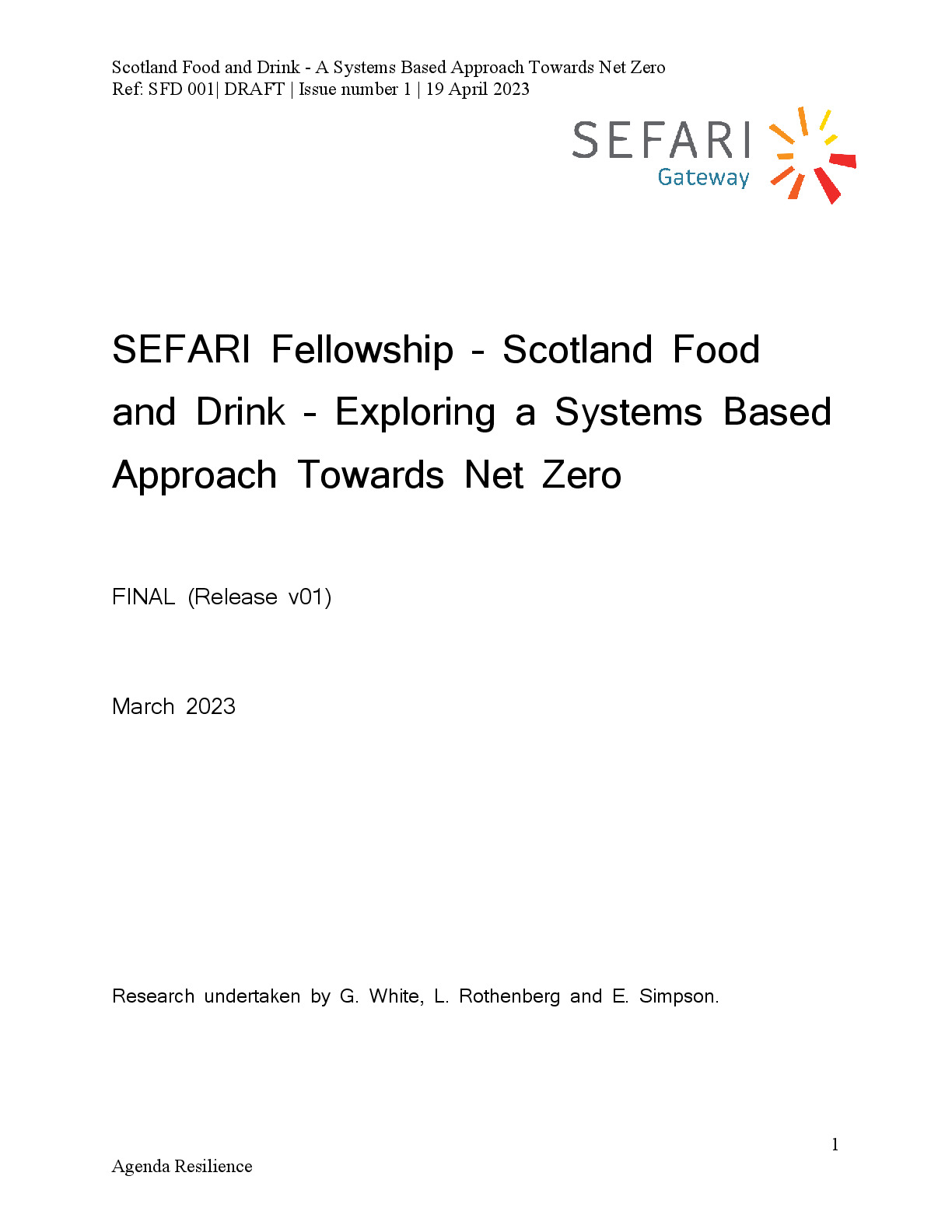 SEFARI Fellowship  Scotland Food and Drink  - A Systems Based Approach Towards Net Zero FINAL v09_with logo.pdf