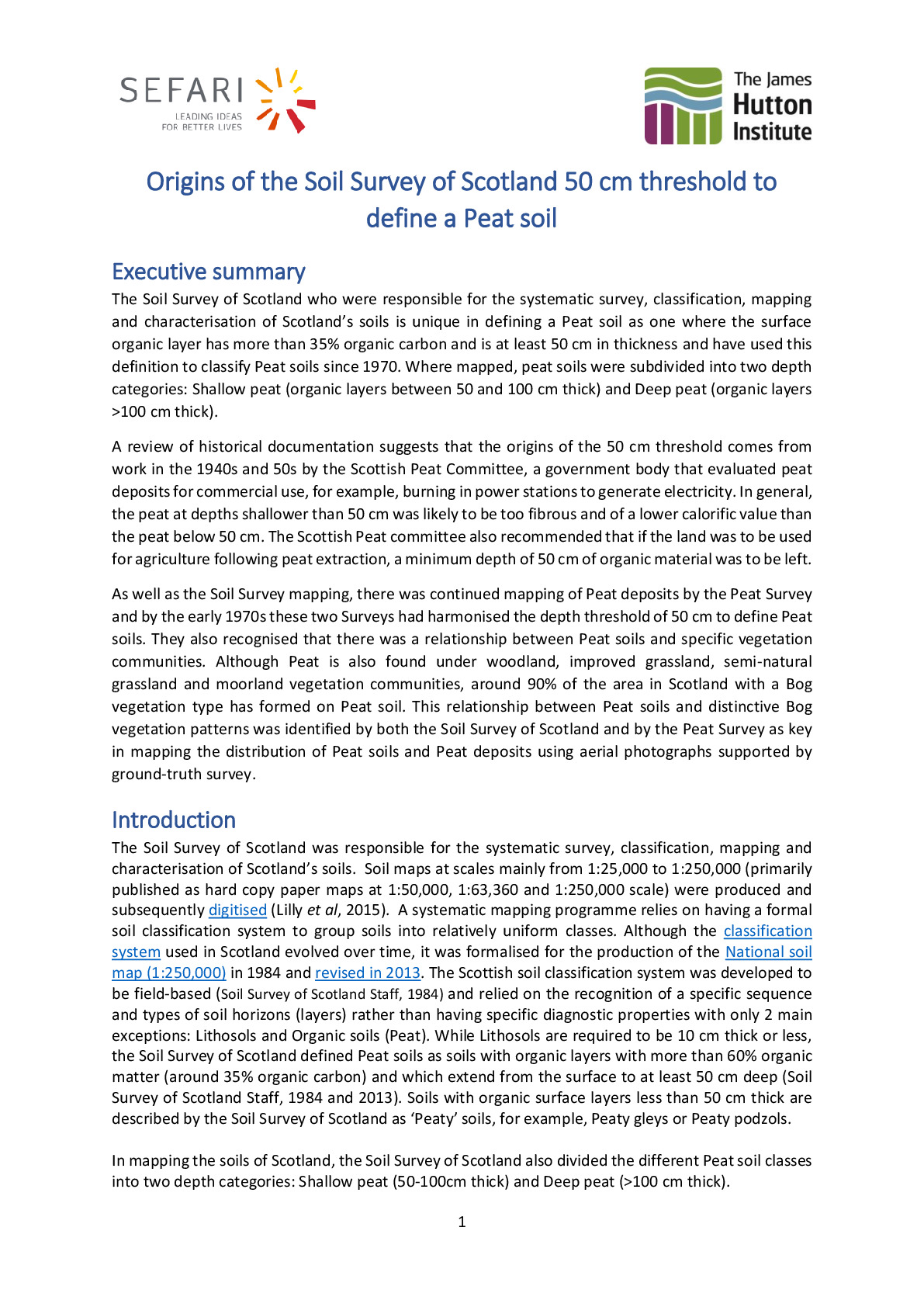 Origin of 50 cm Threshold for Defining Peat on Soil Maps of Scotland_Sept2023.pdf