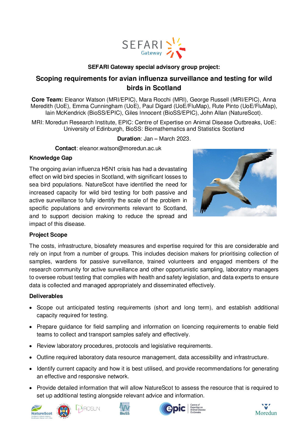 Scoping requirements for avian influenza surveillance and testing for wild birds in Scotland briefing.pdf