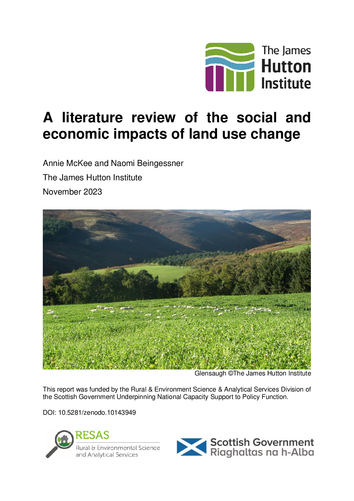 Socio-economic impacts of land use change - Final Report - James Hutton Institute - 17.11.23.pdf