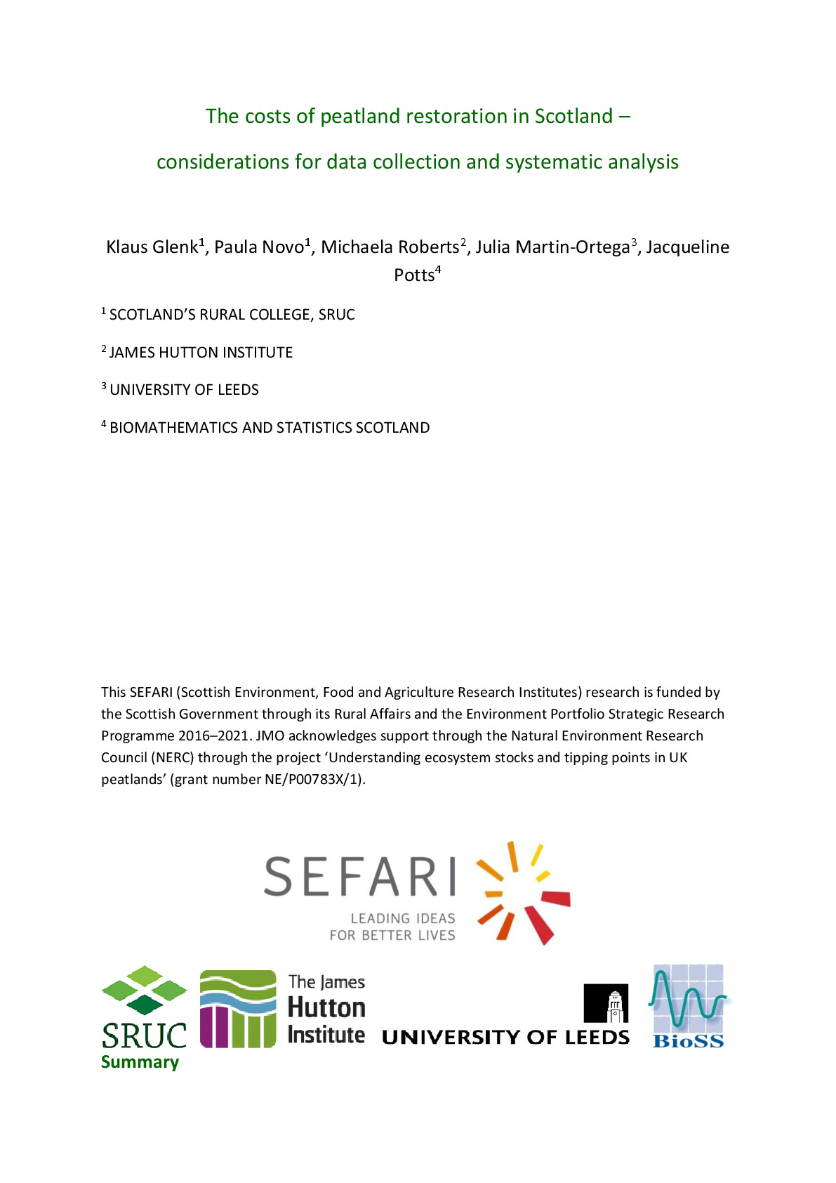 The costs of peatland restoration in Scotland - considerations for data collection and systematic analysis.pdf
