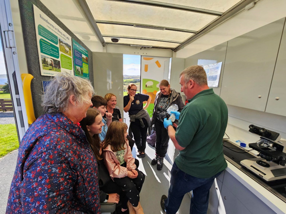 Figure 4: Community members on Shetland visiting the Biobus (Image credit: C. Hardy).