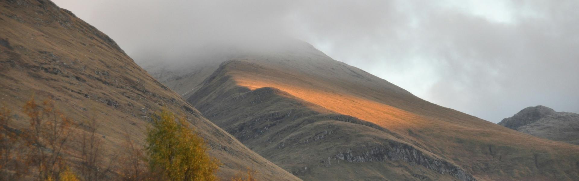 landscape mountains in sunset