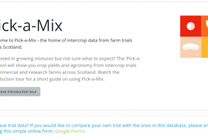 Screenshot of the 'pick-a-mix' welcome page