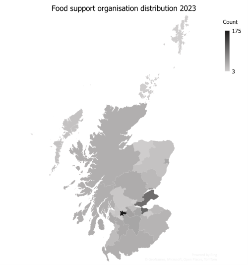 Food support organisation distribution 2023