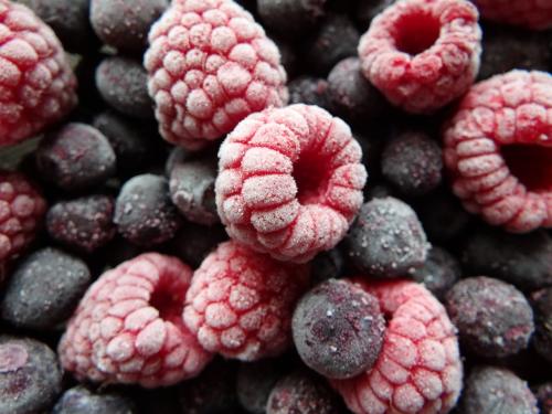 Raspberries and Blueberries